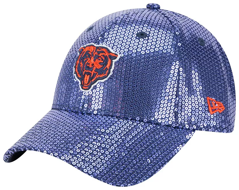 CHICAGO BEARS WOMEN'S SEQUIN 9FORTY ADJUSTABLE HAT - NAVY