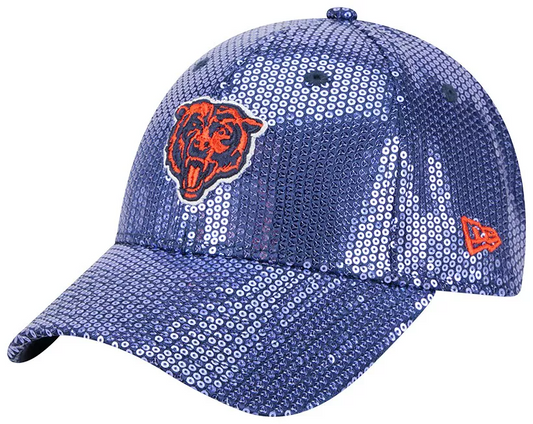 CHICAGO BEARS WOMEN'S SEQUIN 9FORTY ADJUSTABLE HAT - NAVY
