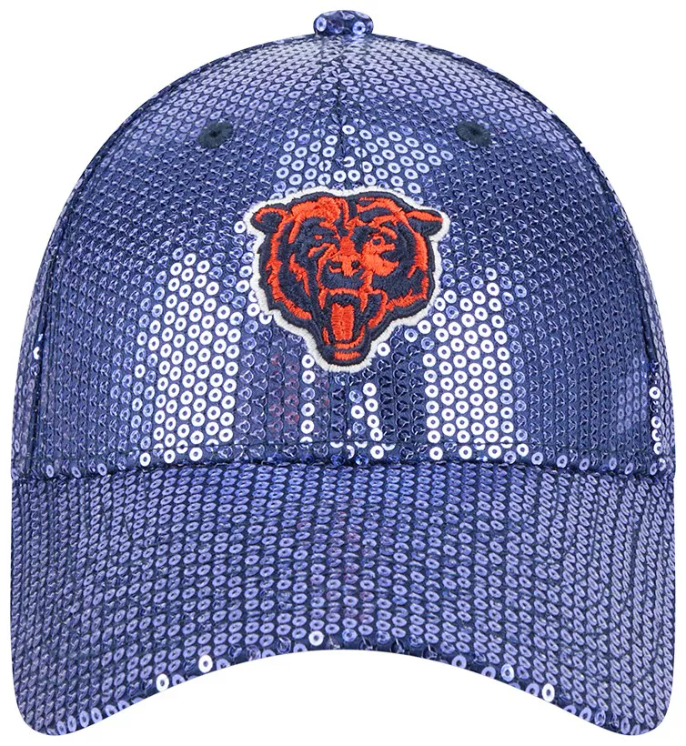 CHICAGO BEARS WOMEN'S SEQUIN 9FORTY ADJUSTABLE HAT - NAVY