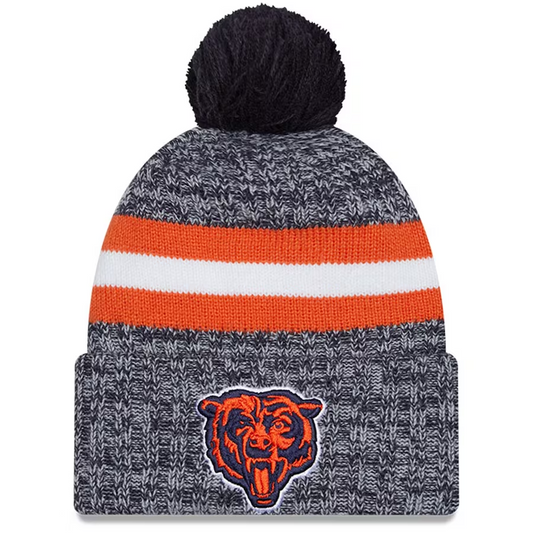 CHICAGO BEARS YOUTH 2023 NFL SIDELINE CUFFED KNIT WITH POM