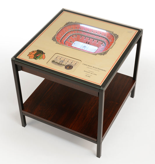 CHICAGO BLACKHAWKS 25 LAYER 3D STADIUM LIGHTED END TABLE