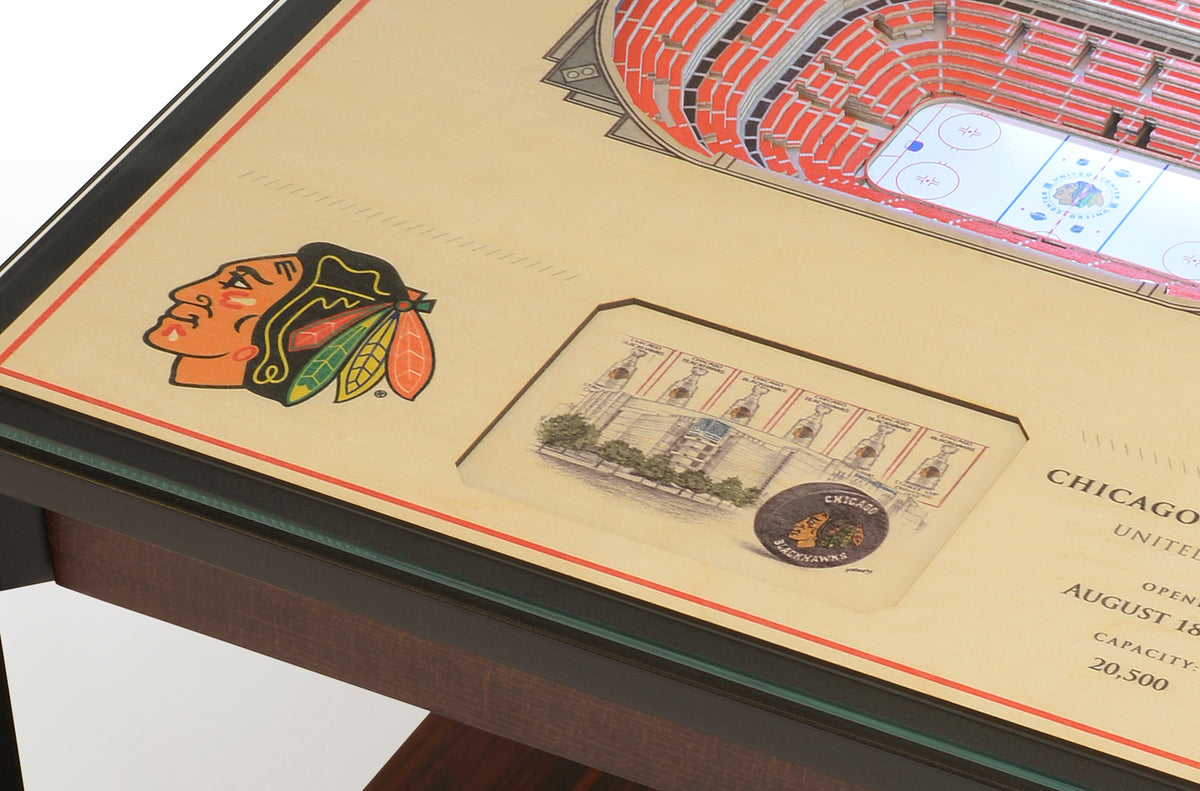 CHICAGO BLACKHAWKS 25 LAYER 3D STADIUM LIGHTED END TABLE
