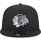 CHICAGO BLACKHAWKS EVERGREEN TRUCKER 9FIFTY SNAPBACK HAT - BLACK/WHITE