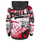 CHICAGO BULLS KIDS SPRAY BALL SUBLIMATED HOODED SWEATSHIRT