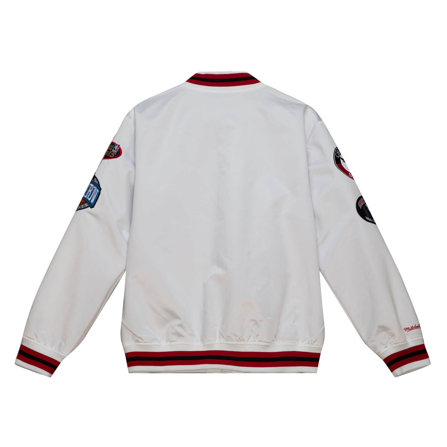 CHICAGO BULLS MEN'S MITCHELL & NESS CITY COLLECTION LIGHTWEIGHT SATIN JACKET - WHITE