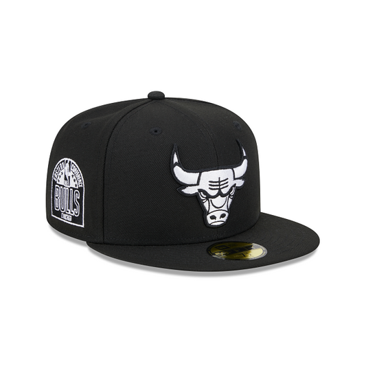 CHICAGO BULLS SIDEPATCH EASTERN CONFERENCE 59FIFTY FITTED HAT - BLACK/ WHITE