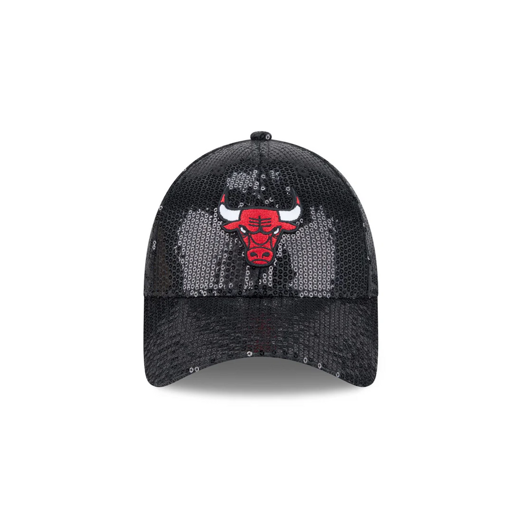 CHICAGO BULLS WOMEN'S SEQUIN 9FORTY ADJUSTABLE HAT - BLACK