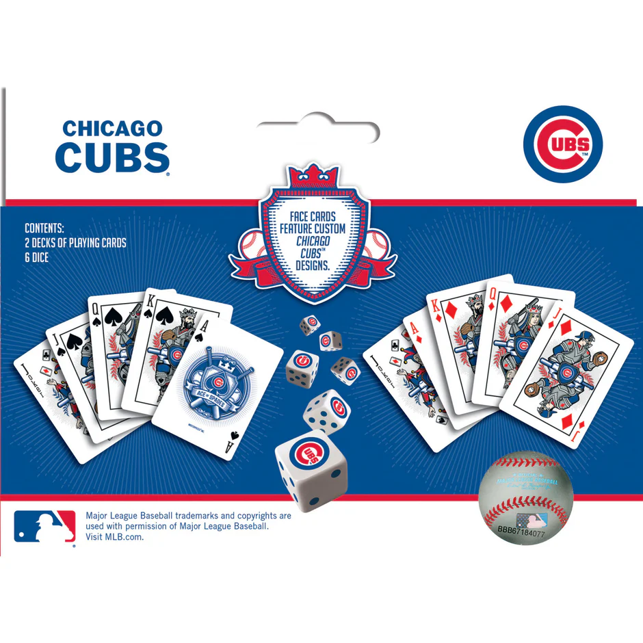 CHICAGO CUBS 2-PACK CARD AND DICE SET