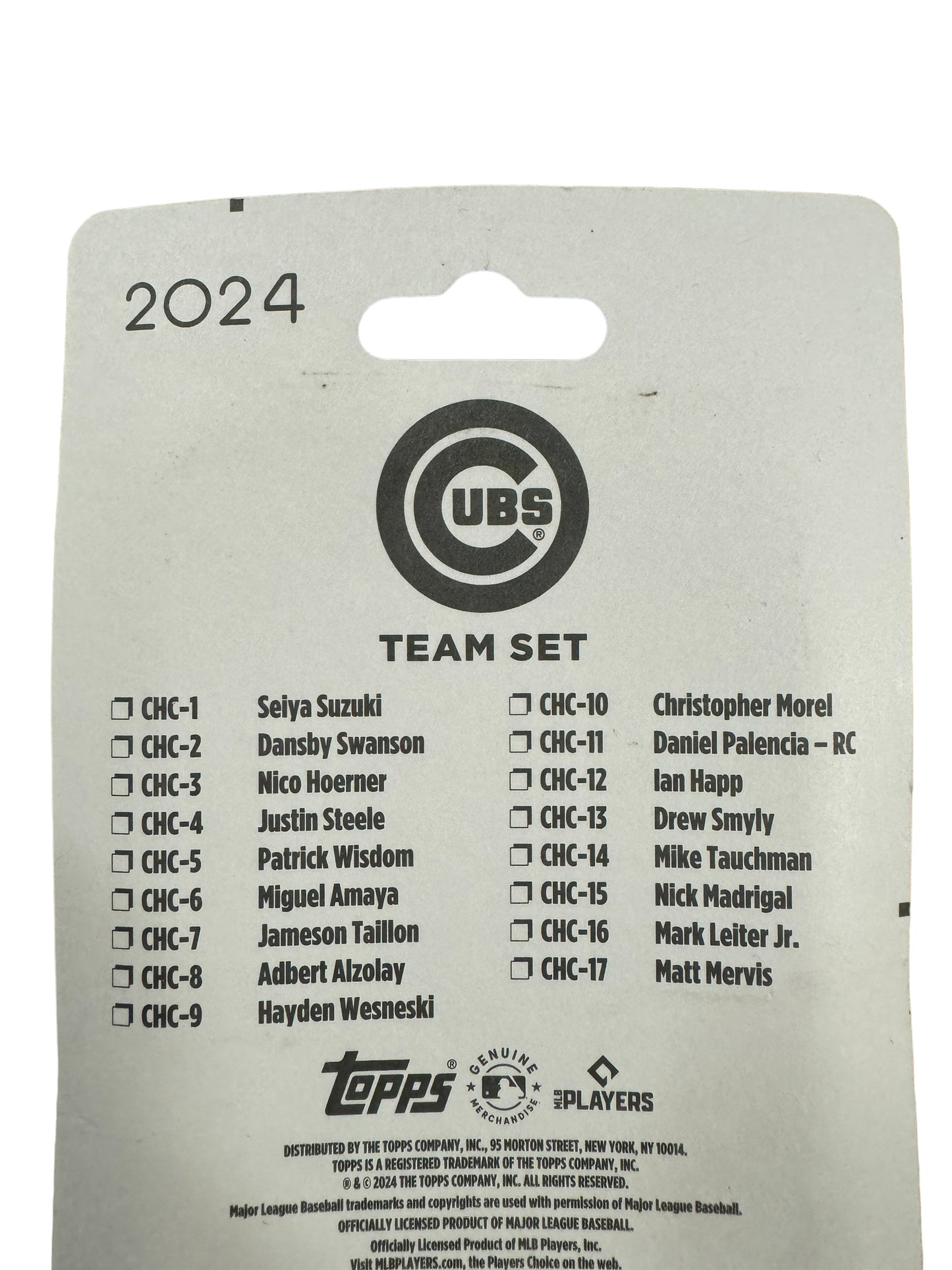 CHICAGO CUBS 2024 TOPPS TEAM SET