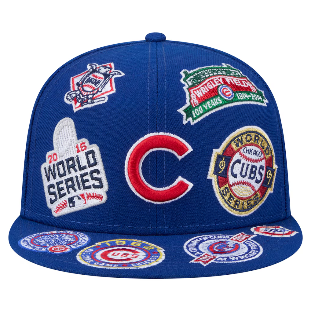 CHICAGO CUBS ALL OVER PATCH 9FIFTY SNAPBACK HAT - BLUE