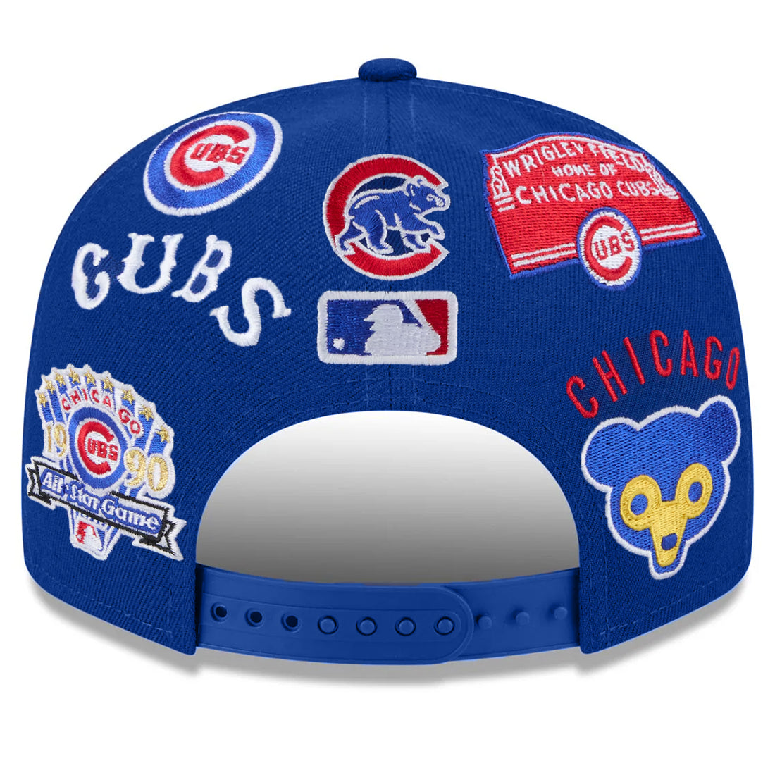 CHICAGO CUBS ALL OVER PATCH 9FIFTY SNAPBACK HAT - BLUE