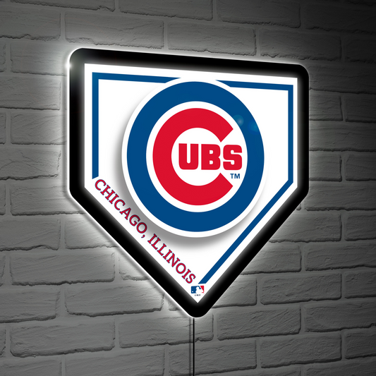 CHICAGO CUBS HOMEPLATE EDGELITE LED WALL DECOR