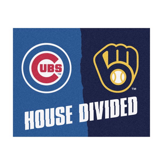 CHICAGO CUBS / MILWAUKEE BREWERS HOUSE DIVIDED 34" X 42.5" MAT