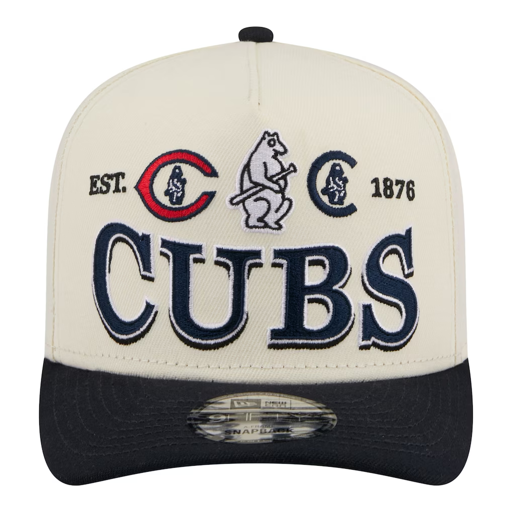 CHICAGO CUBS NEW ERA TRI-HIT 9FIFTY A-FRAME SNAPBACK HAT - CHROME WHITE/BLUE