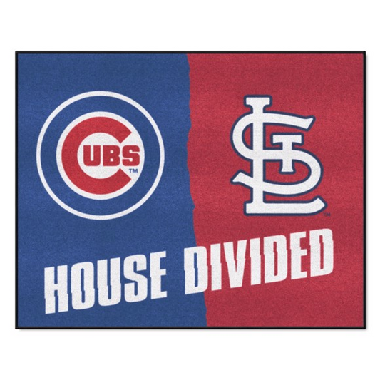 CHICAGO CUBS / ST.LOUIS CARDINALS HOUSE DIVIDED 34" X 42.5" MAT