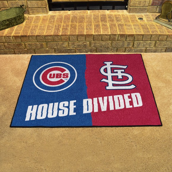 CHICAGO CUBS / ST.LOUIS CARDINALS HOUSE DIVIDED 34" X 42.5" MAT
