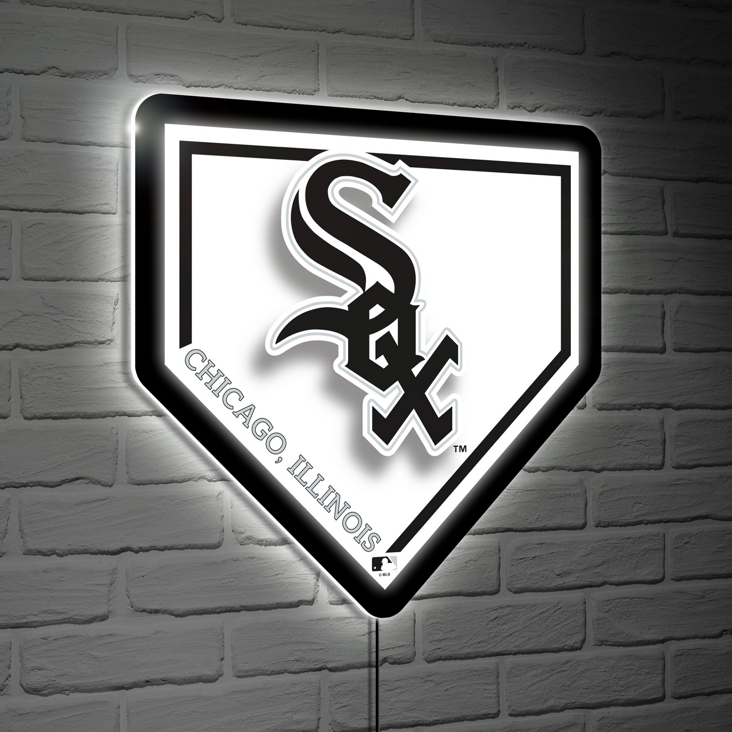 CHICAGO WHITE SOX HOMEPLATE EDGELITE LED WALL DECOR