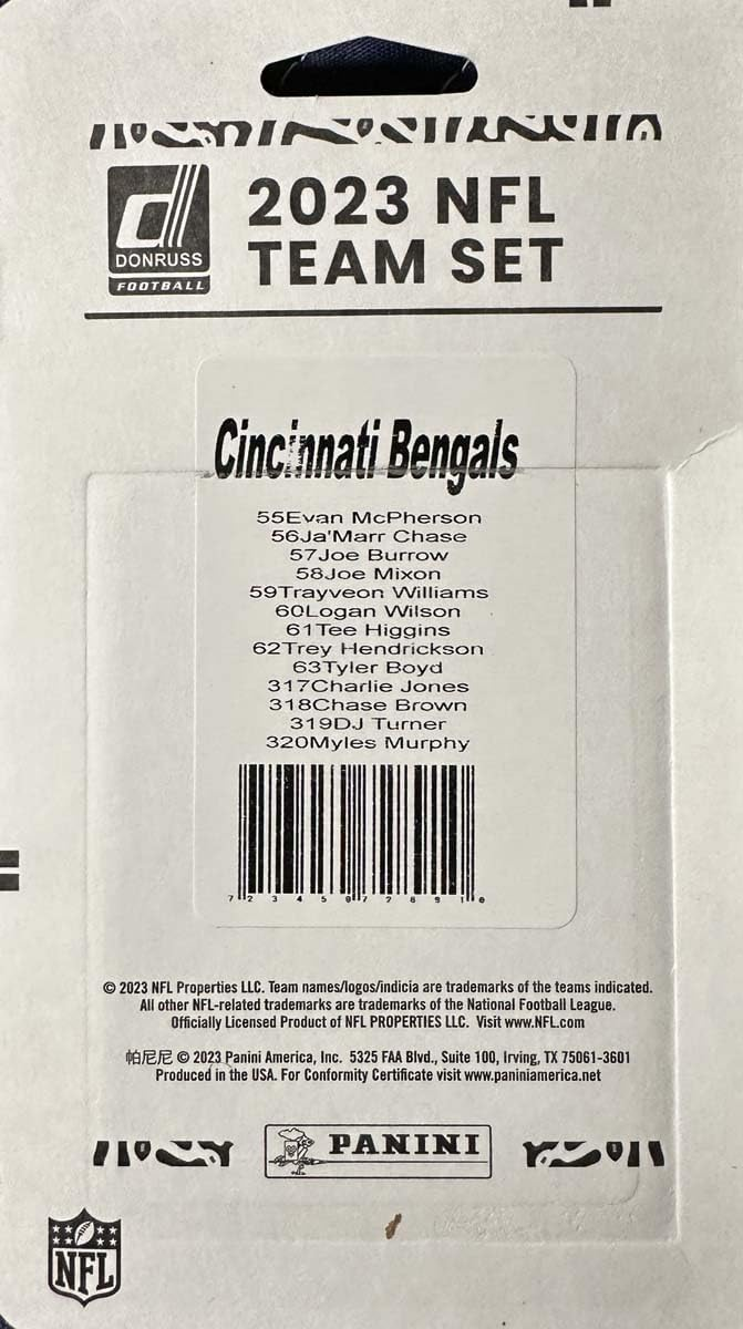 CINCINNATI BENGALS 2023 TEAM SET BY DONRUSS