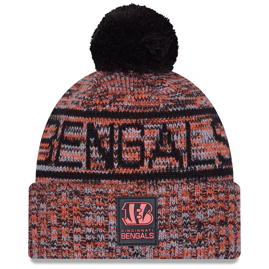 CINCINNATI BENGALS 2025 NFL SIDELINE COLD WEATHER CUFFED KNIT WITH POM - ORANGE