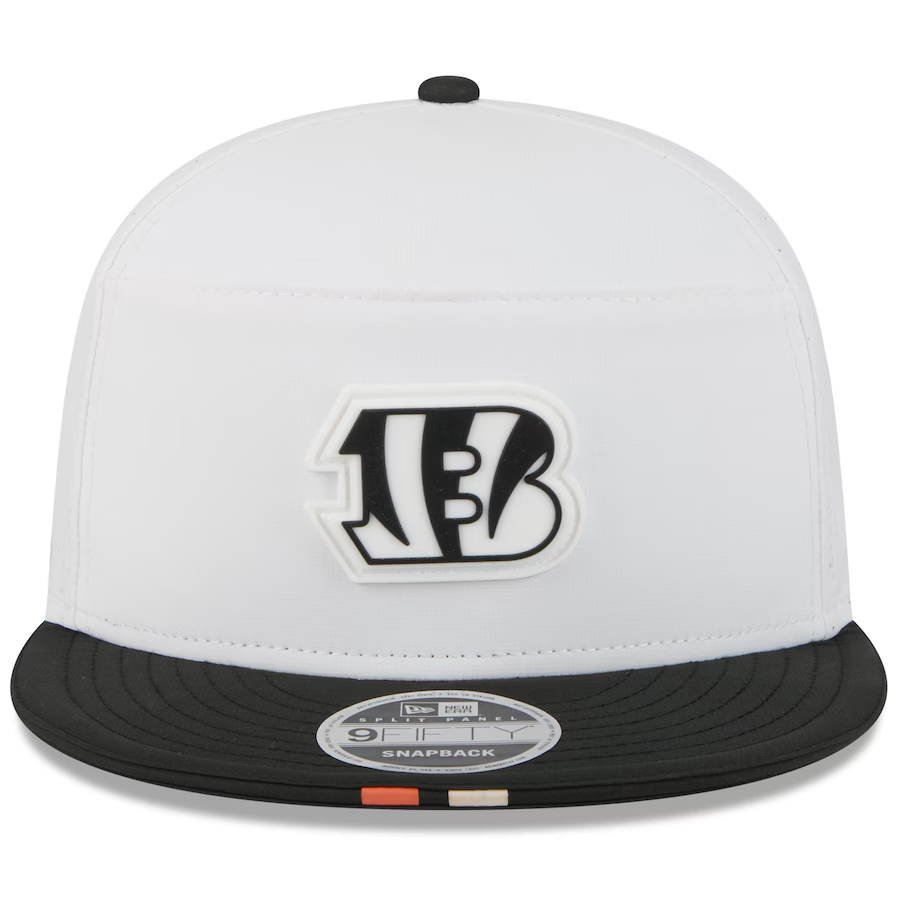CINCINNATI BENGALS 2025 NFL TRAINING CAMP 9FIFTY SPLIT PANEL SNAPBACK HAT - WHITE