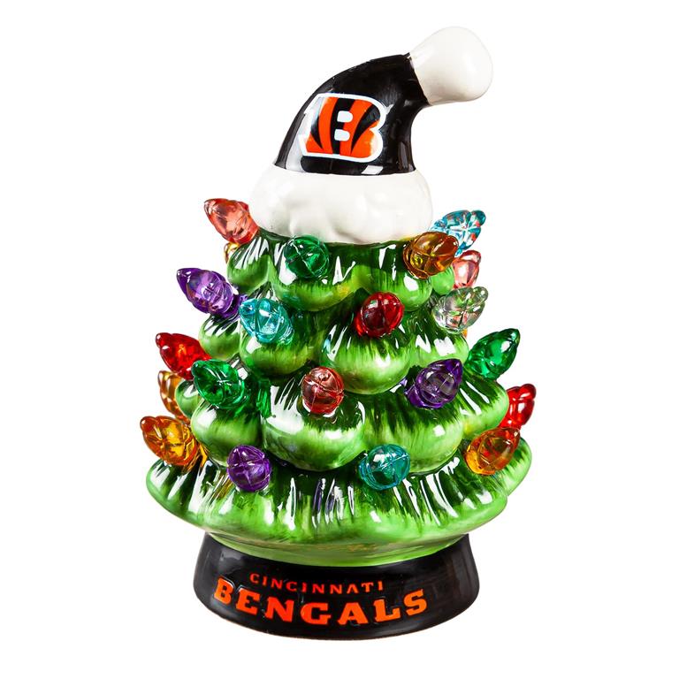CINCINNATI BENGALS 4" MINI LED TABLETOP CHRISTMAS TREE