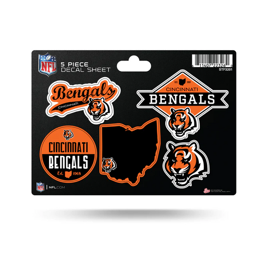 CINCINNATI BENGALS 5-PIECE STICKER SHEET