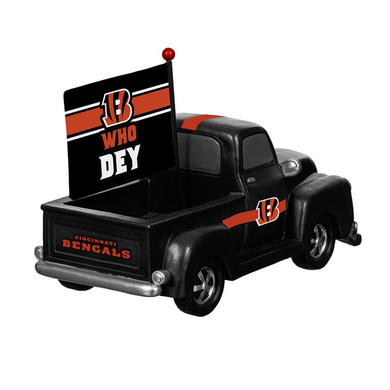 CINCINNATI BENGALS 9" RALLY TRUCK GARDEN STATUE WITH FLAG