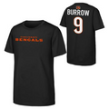 CINCINNATI BENGALS JOE BURROW YOUTH OUTERSTUFF NAME NUMBER T-SHIRT - BLACK