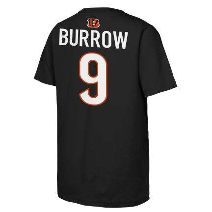 CINCINNATI BENGALS JOE BURROW YOUTH OUTERSTUFF NAME NUMBER T-SHIRT - BLACK