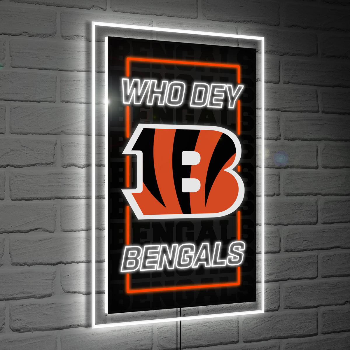 CINCINNATI BENGALS RECTANGLE NEOLITE LED WALL DECOR