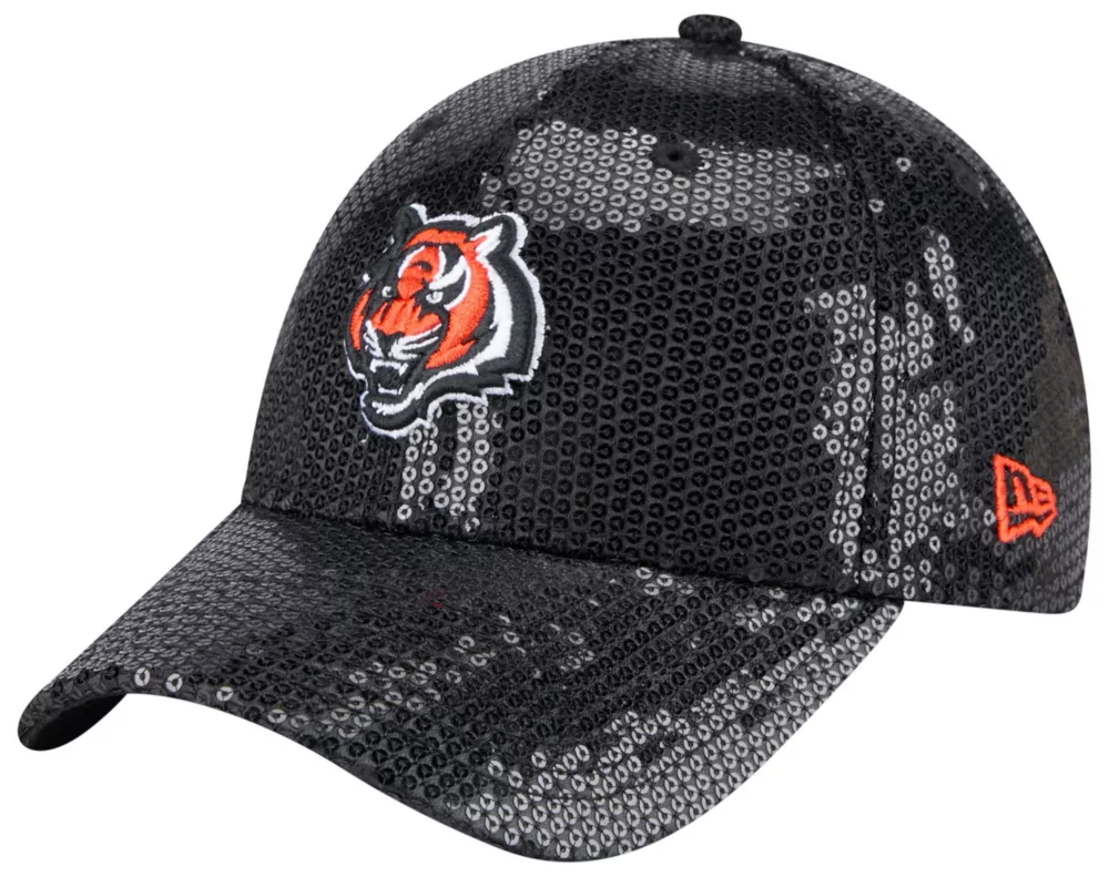 CINCINNATI BENGALS WOMEN'S SEQUIN 9FORTY ADJUSTABLE HAT - BLACK