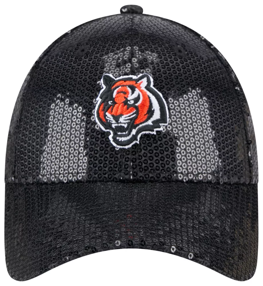 CINCINNATI BENGALS WOMEN'S SEQUIN 9FORTY ADJUSTABLE HAT - BLACK