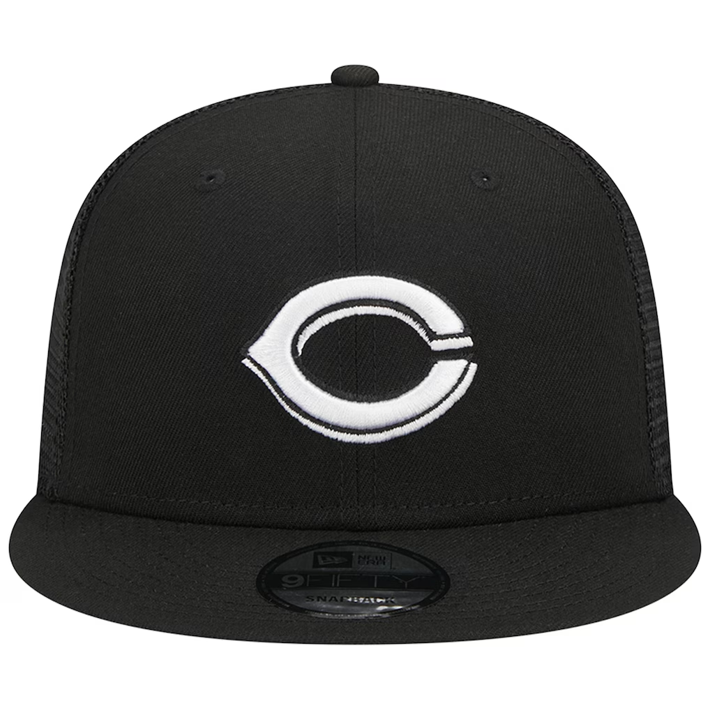 CINCINNATI REDS EVERGREEN TRUCKER 9FIFTY SNAPBACK HAT - BLACK/WHITE