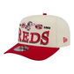 CINCINNATI REDS NEW ERA TRI-HIT 9FIFTY A-FRAME SNAPBACK HAT - CHROME WHITE/RED