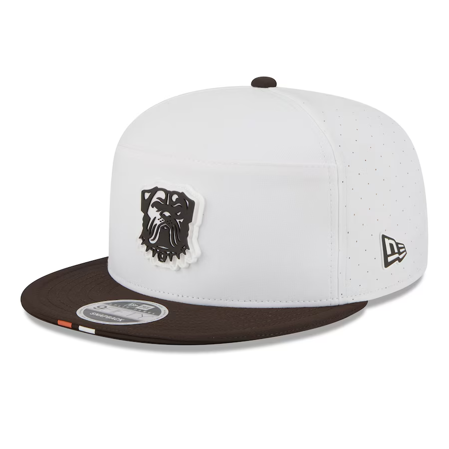 CLEVELAND BROWNS 2025 NFL TRAINING CAMP 9FIFTY SPLIT PANEL SNAPBACK HAT - WHITE