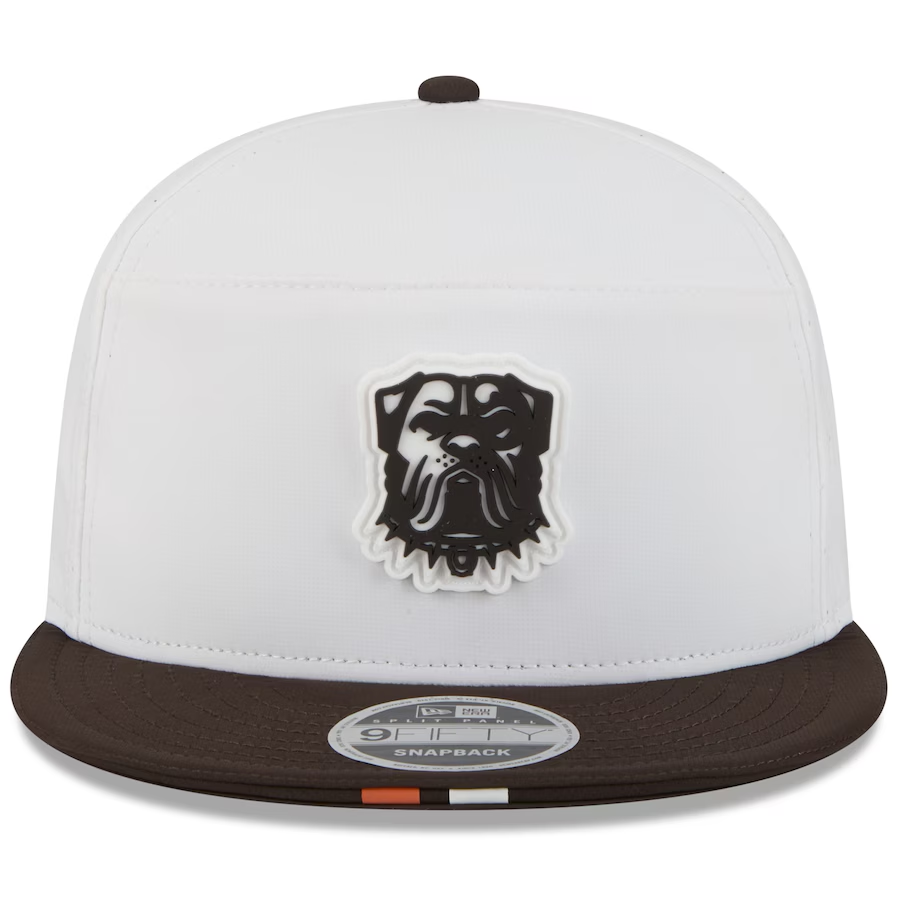 CLEVELAND BROWNS 2025 NFL TRAINING CAMP 9FIFTY SPLIT PANEL SNAPBACK HAT - WHITE