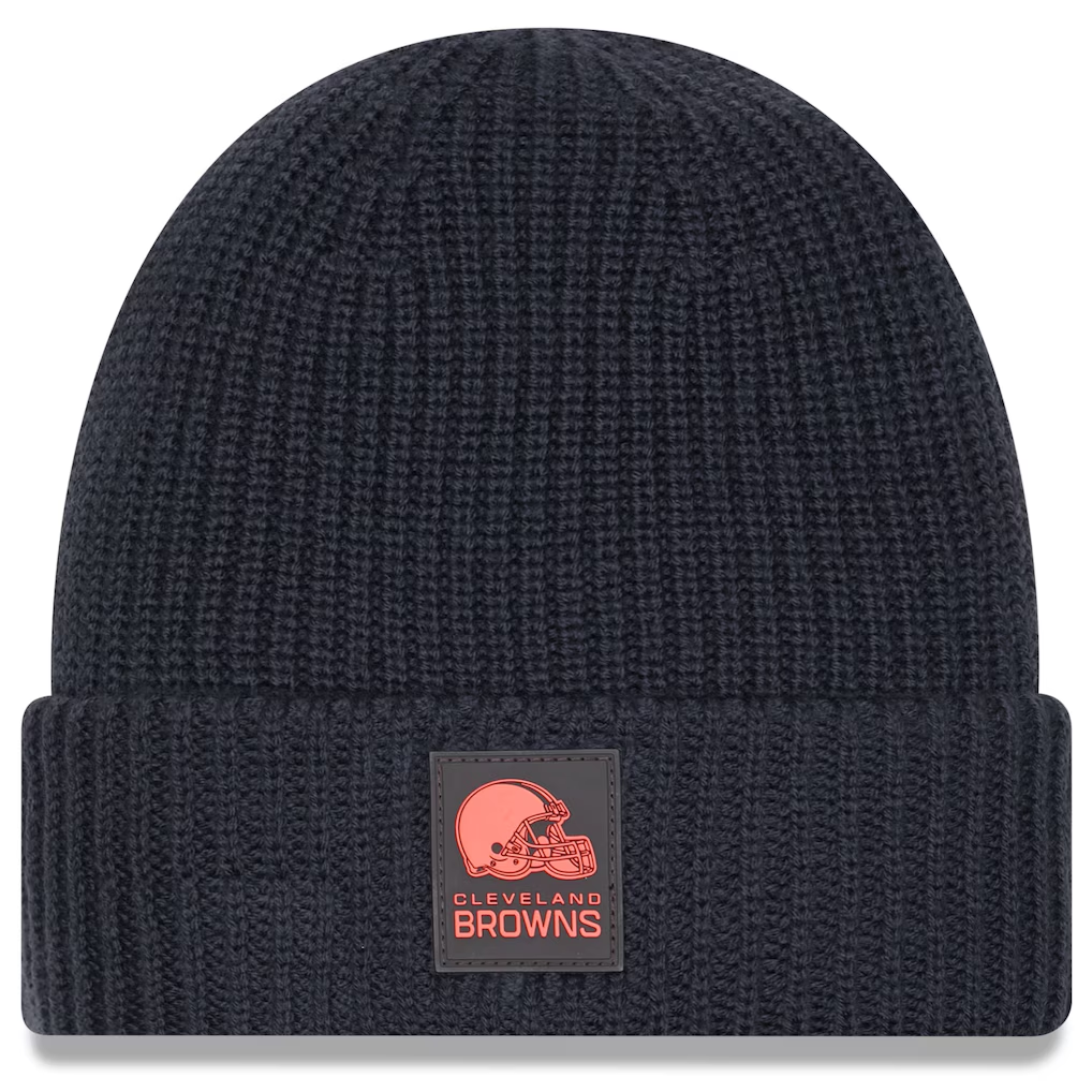 CLEVELAND BROWNS 2025 SIDELINE COLD WEATHER CUFFED KNIT - CHARCOAL