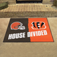 CLEVELAND BROWNS / CINCINNATI BENGALS HOUSE DIVIDED 34" X 42.5" MAT