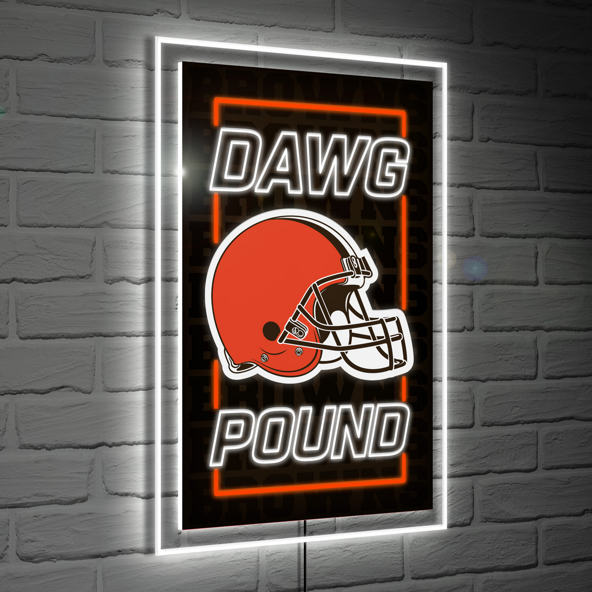 CLEVELAND BROWNS RECTANGLE NEOLITE LED WALL DECOR