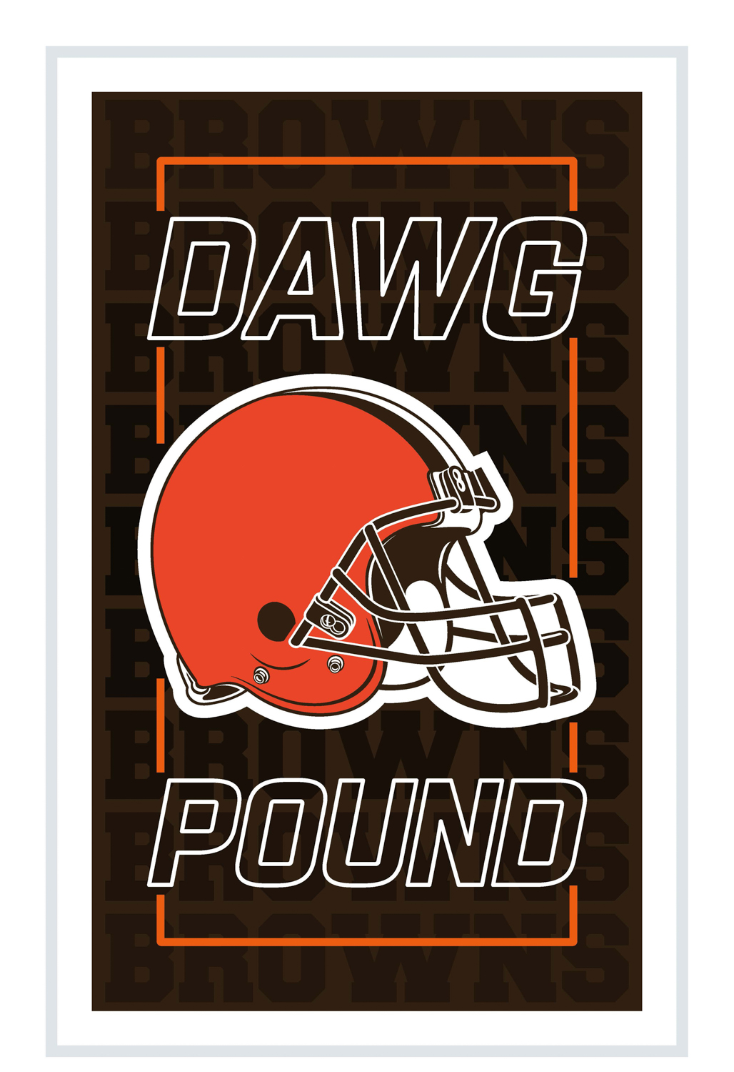 CLEVELAND BROWNS RECTANGLE NEOLITE LED WALL DECOR