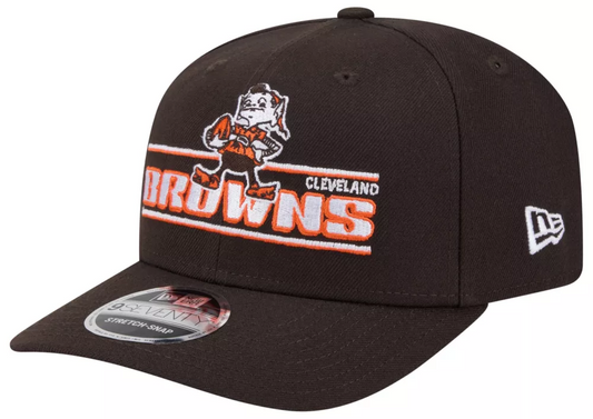 CLEVELAND BROWNS STATED 9SEVENTY STRETCH-SNAP ADJUSTABLE HAT - BROWN