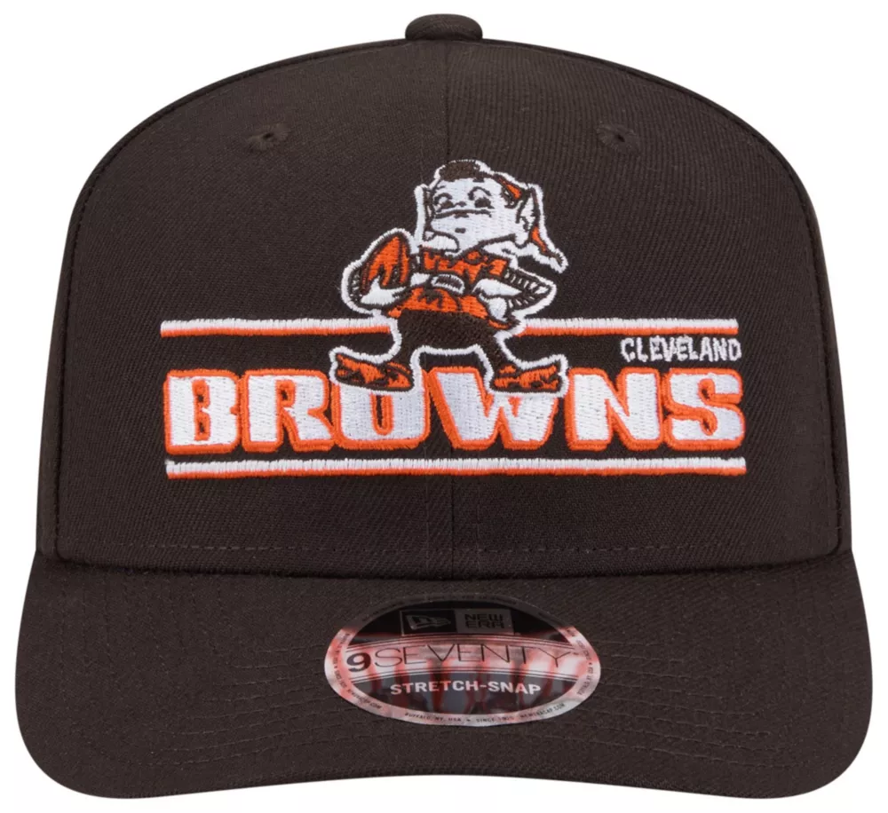 CLEVELAND BROWNS STATED 9SEVENTY STRETCH-SNAP ADJUSTABLE HAT - BROWN