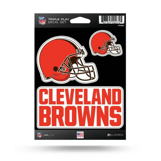CLEVELAND BROWNS TRIPLE PLAY DECAL SET