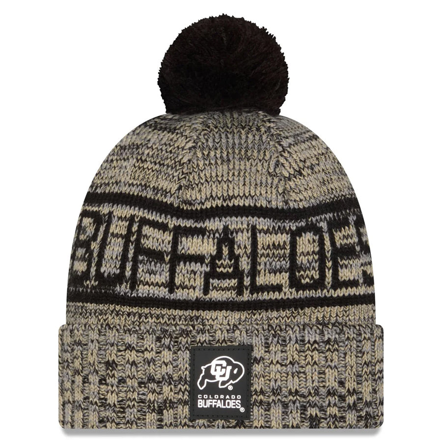 COLORADO BUFFALO 2025 SIDELINE COLD WEATHER CUFFED KNIT WITH POM - GOLD