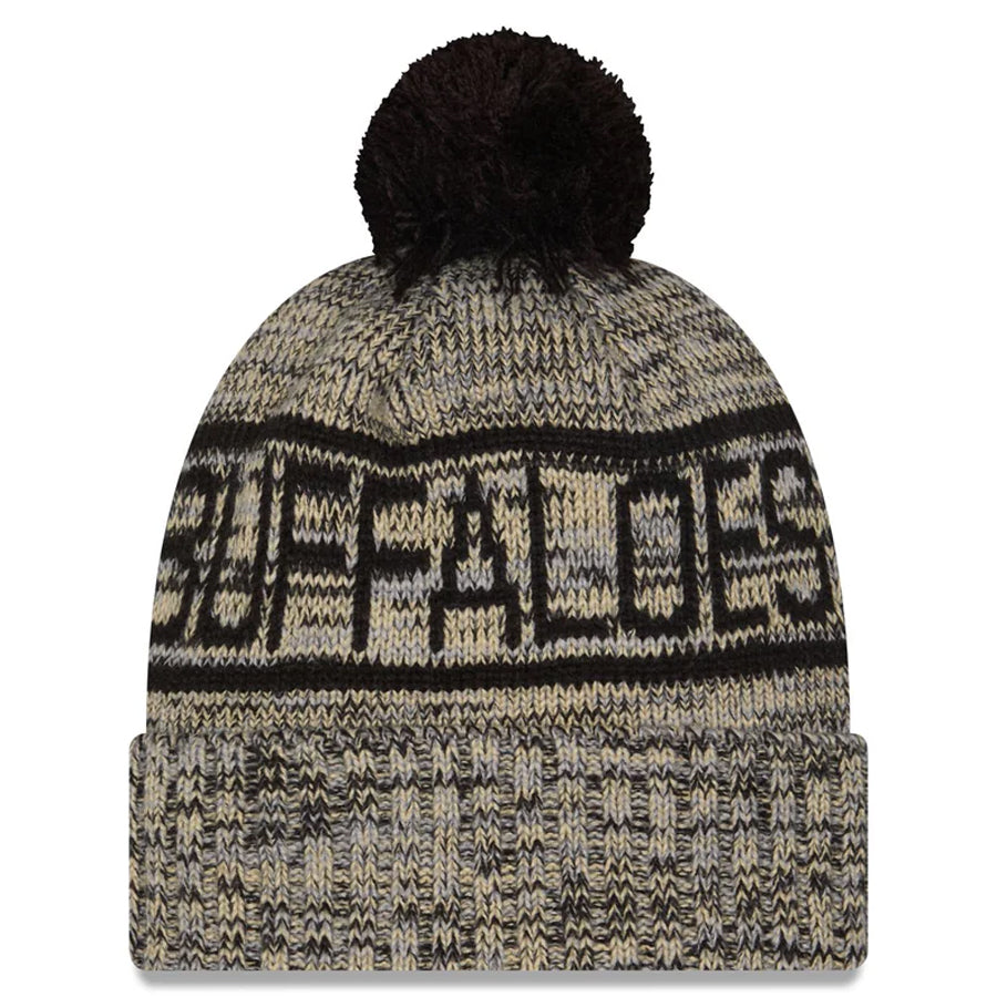 COLORADO BUFFALO 2025 SIDELINE COLD WEATHER CUFFED KNIT WITH POM - GOLD