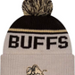 COLORADO BUFFALOES HISTORIC CUFFED KNIT WITH POM - STONE/BLACK