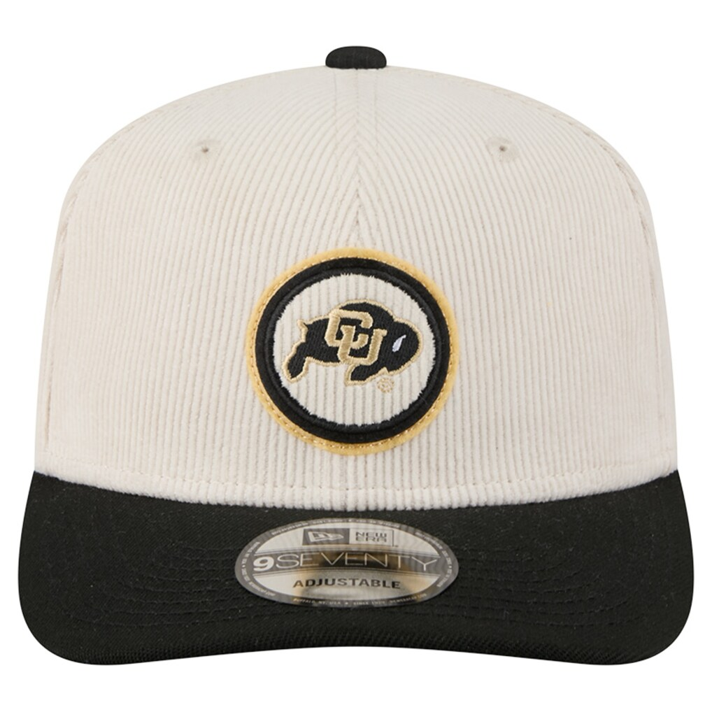 COLORADO BUFFALOES LOYAL CORDUROY 9SEVENTY STRETCH-SNAP ADJUSTABLE HAT - CHROME WHITE/BLACK