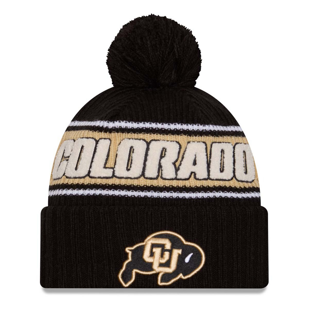 COLORADO BUFFALOES SPORT CUFFED KNIT WITH POM - BLACK
