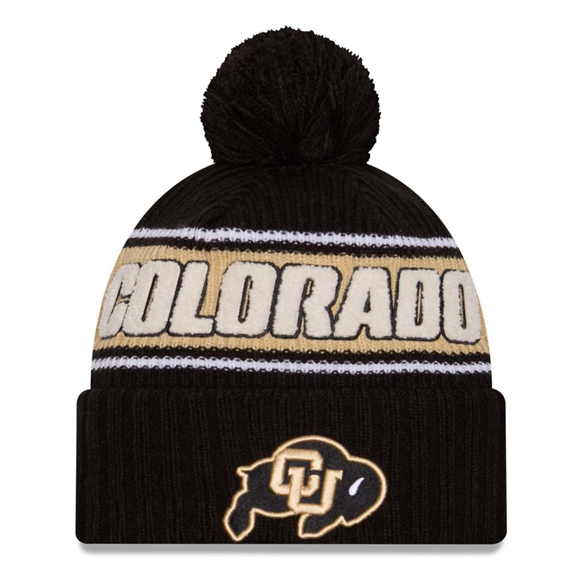 COLORADO BUFFALOES SPORT CUFFED KNIT WITH POM - BLACK