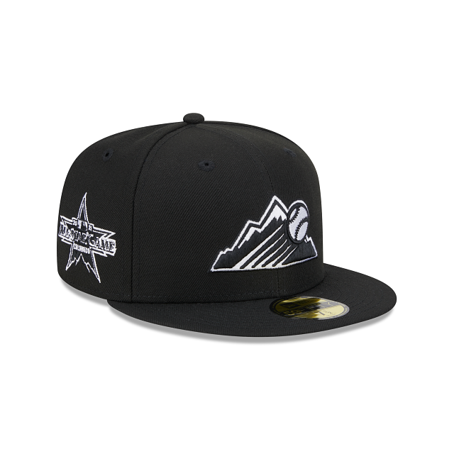 GORRA AJUSTADA 59FIFTY DEL JUEGO ALL-STAR 2021 CON PARCHE LATERAL DE LOS ROCKIES DE COLORADO - NEGRO/BLANCO
